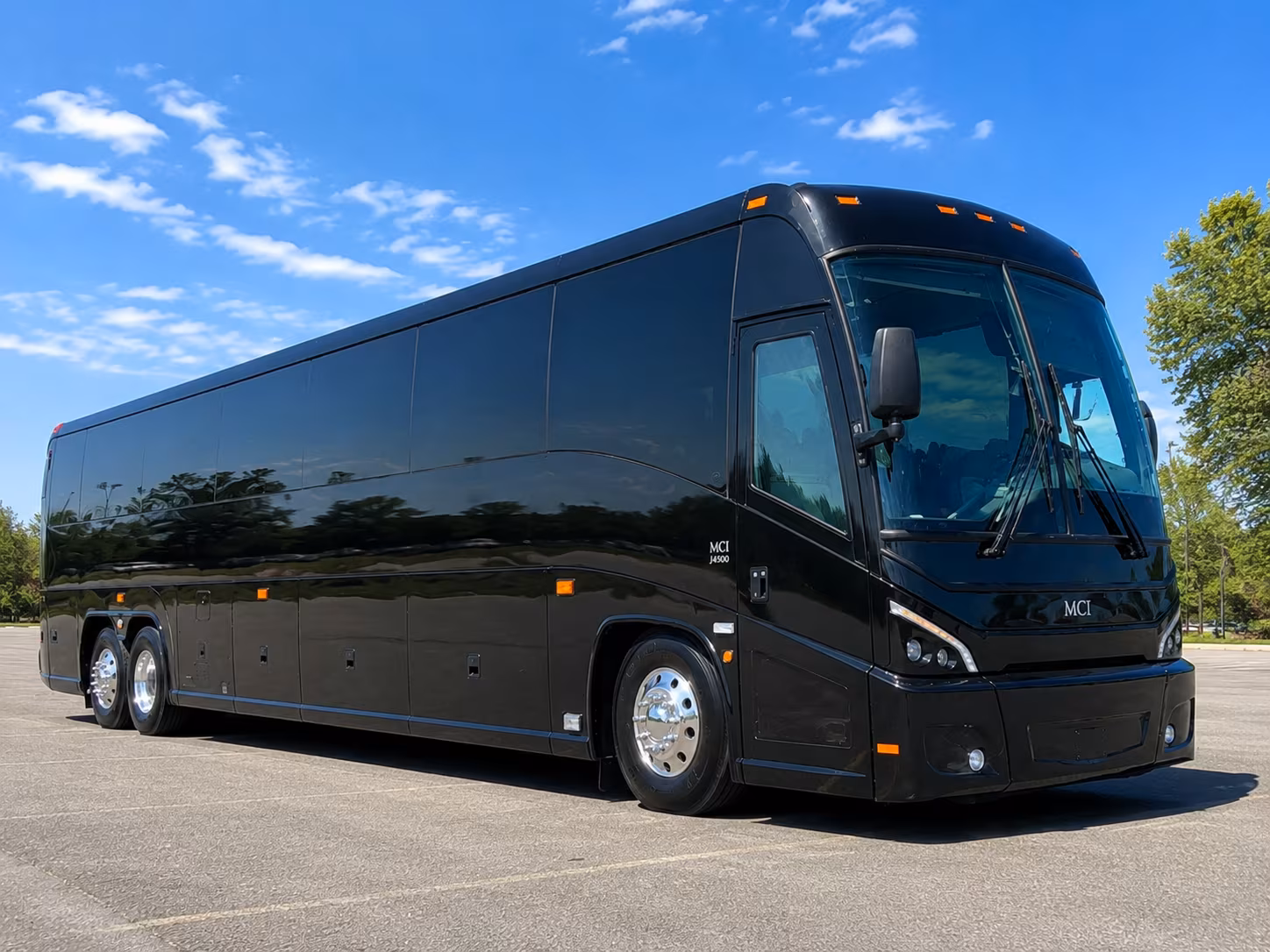 need a white black or silver bus to match your wedding colors