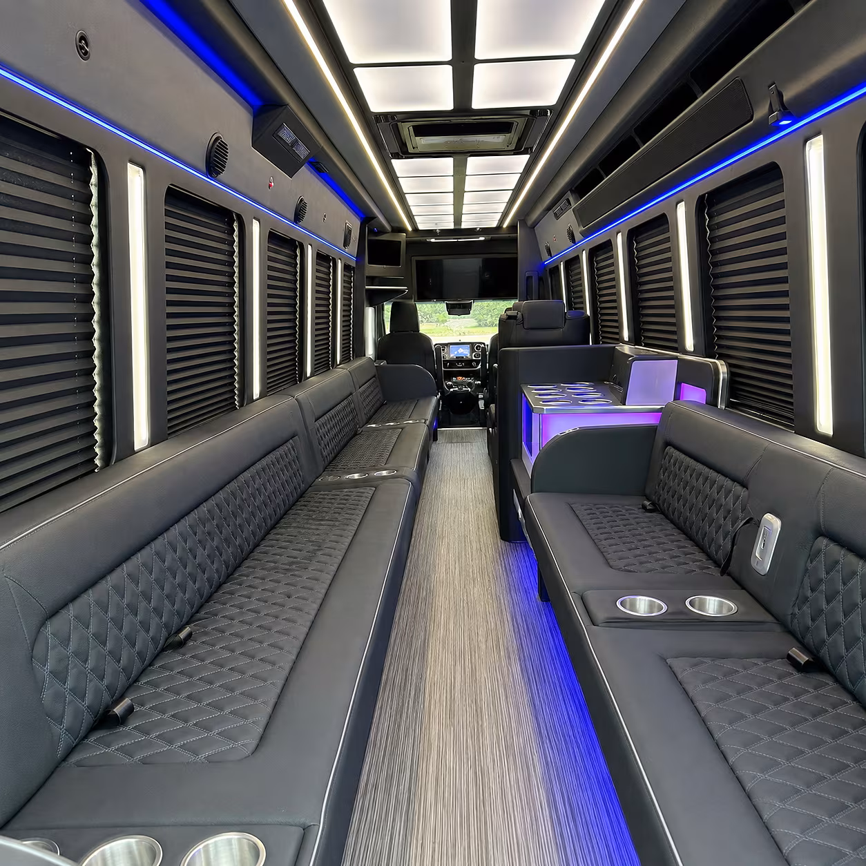 sugar land party bus rental interior